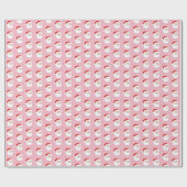 Kerstman en sneeuwvlokken op een roze achtergrond cadeaupapier (Vlak)