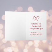 Kerstman en Snoepriet Sneeuwbol - Wensen Komen Uit Kaart