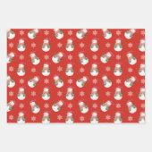 Kerstman en Snowflakes Red Inpakpapier Vel (Voorkant 2)