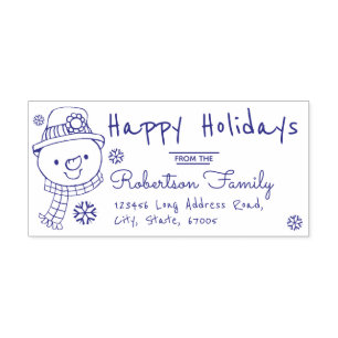 Kerstman en Snowflakes Return-adres Zelfinktende Stempel