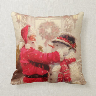 Kerstman en Snowman Kerstmis Kussen