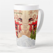 kerstman en Snowman-kerstrecet M Latte Mok (Rechterhoek)