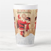 kerstman en Snowman-kerstrecet M Latte Mok (Voorkant)