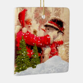 kerstman en Snowman kerstversiering Keramisch Ornament (Rechts)