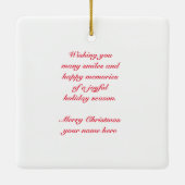 kerstman en Snowman kerstversiering Keramisch Ornament (Achterkant)