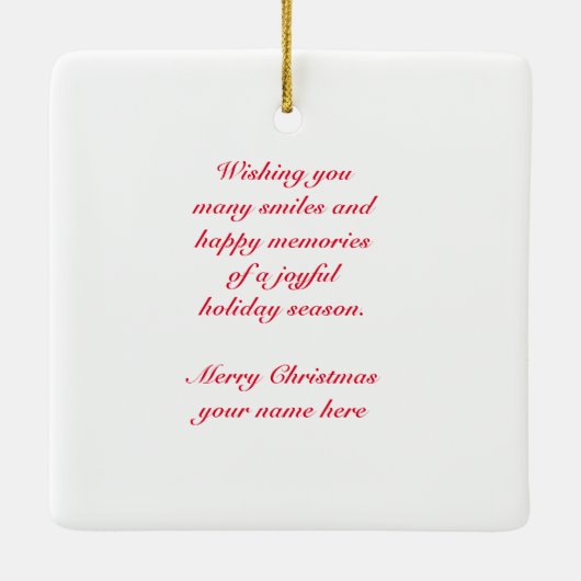  kerstman en Snowman kerstversiering Keramisch Ornament (Achterkant)