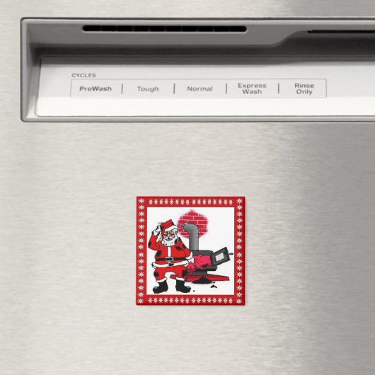  kerstman en steenkolenstovenbrander magneet (Insitu (Vaatwasser))