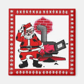 kerstman en steenkolenstovenbrander magneet (Voorkant)