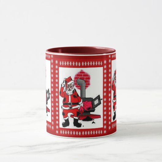 kerstman en steenkolenstovenbrander mok (Midden)