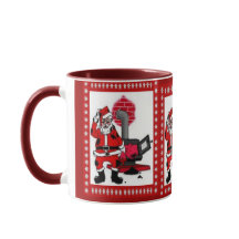 kerstman en steenkolenstovenbrander