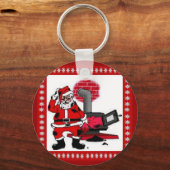  kerstman en steenkolenstovenbrander sleutelhanger (Voorkant)