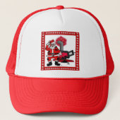  kerstman en steenkolenstovenbrander trucker pet (Voorkant)
