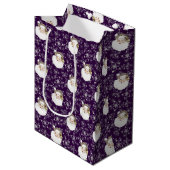 Kerstman en sterren Medium Cadeauzakje (Voorkant Gekanteld)