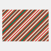 Kerstman en strepen kitsch inpakpapier vel (Voorkant 2)