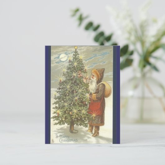 Kerstman en TreeMan Feestdagenkaart (Staand voorkant)