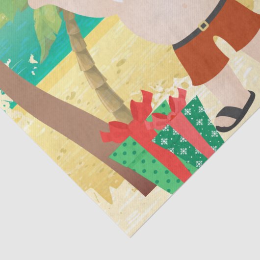 Kerstman en tropische vogels met kerstmis tissuepapier (Detail)