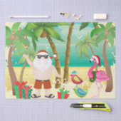 Kerstman en tropische vogels met kerstmis tissuepapier (Craft)