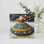 Kerstman en UFO Kaart (Staand voorkant)