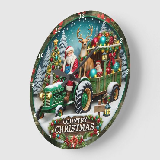 Kerstman en vakantie decoraties grote klok (Hoek)