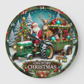 Kerstman en vakantie decoraties grote klok (Voorkant)