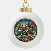 Kerstman en vakantie decoraties keramische bal ornament (Voorkant)