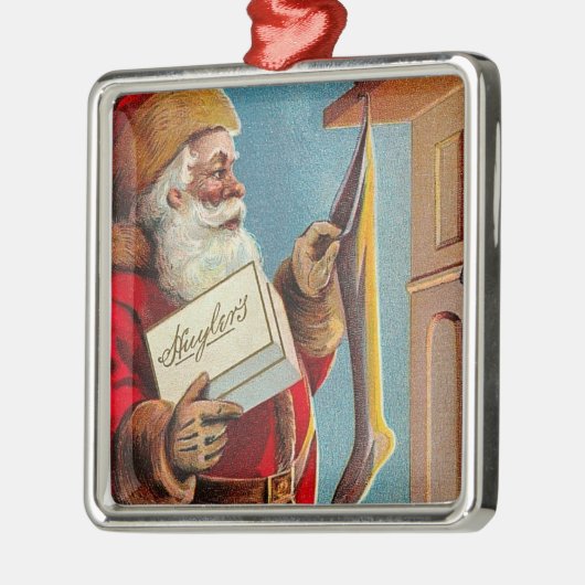  Kerstman en voorzetsel Metalen Ornament (Links)