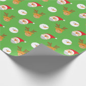 Kerstman en vrienden cadeaupapier (Hoek)