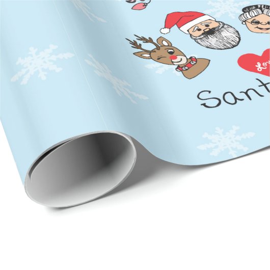 Kerstman en vrienden cadeaupapier (Rol Hoek)