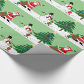 Kerstman en vrienden cadeaupapier (Hoek)