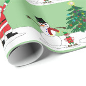 Kerstman en vrienden cadeaupapier (Rol Hoek)