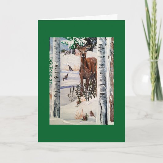 Kerstman en vrienden feestdagen kaart (Voorkant)