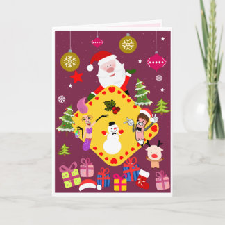 Kerstman en vrienden | feestdagen kaart