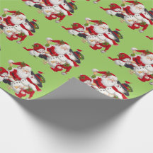 Kerstman en vrienden inpakpapier