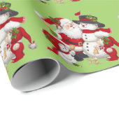 Kerstman en vrienden inpakpapier (Rol Hoek)