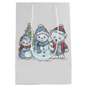 kerstman en vrienden medium cadeauzakje (Achterkant)