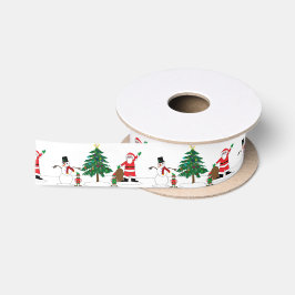 Kerstman en vrienden satijnen lint