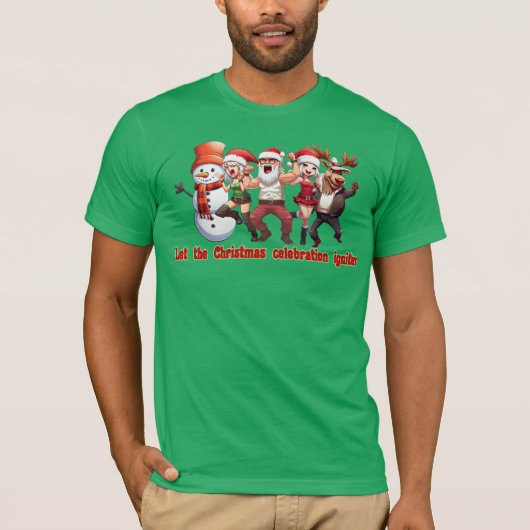 Kerstman en vrienden t-shirt (Voorkant)