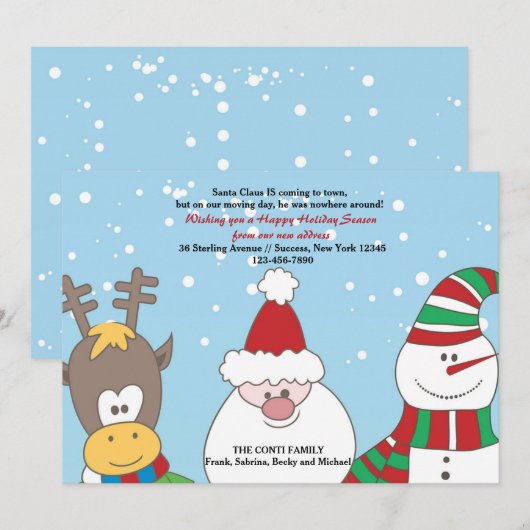 Kerstman en vrienden vakantie bewegende aankondigi menu (Voorkant / Achterkant)