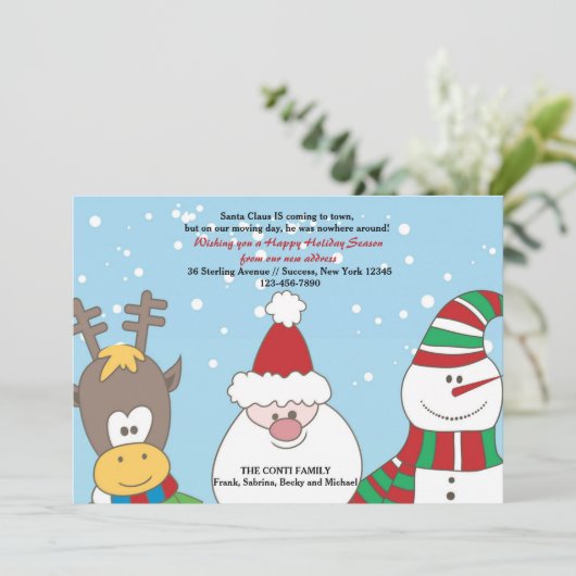 Kerstman en vrienden vakantie bewegende aankondigi menu (Staand voorkant)