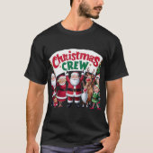 Kerstman en vrienden: vrolijke kerstbemanningskuns t-shirt (Voorkant)