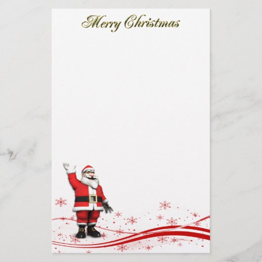 Kerstman en vrolijk kerstfeest briefpapier (Voorkant)