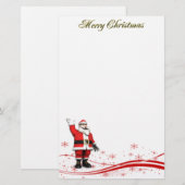 Kerstman en vrolijk kerstfeest briefpapier (Voorkant / Achterkant)