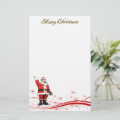 Kerstman en vrolijk kerstfeest briefpapier (Staand voorkant)