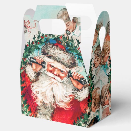 Kerstman en vrolijk kerstfeest voor kinderen bedankdoosjes (Geopend)