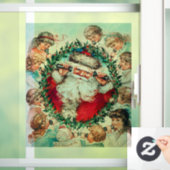 Kerstman en vrolijk kerstfeest voor kinderen raamsticker (Huis)