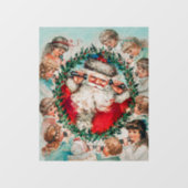 Kerstman en vrolijk kerstfeest voor kinderen raamsticker (Vel)