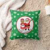 Kerstman en vrouw, Afro-Amerikaanse Kerstmis Kussen (Deken)