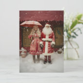 Kerstman en vrouw kaart (Staand voorkant)