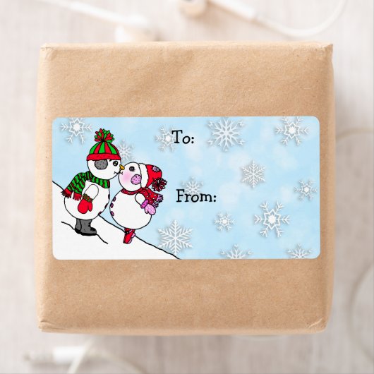 Kerstman en vrouw Kiss van en naar Etiket (Insitu)