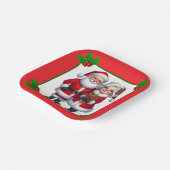 Kerstman en vrouw papieren bordje (Gebogen)